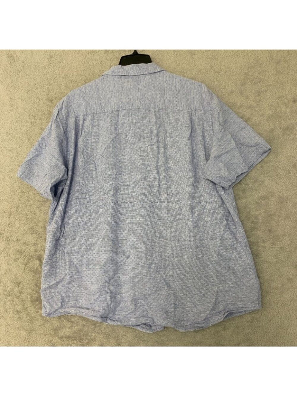 NWOT Weatherproof Vintage Men's XL Blue Washable Linen Blend Short Sleeve Shirt - Picture 5 of 10